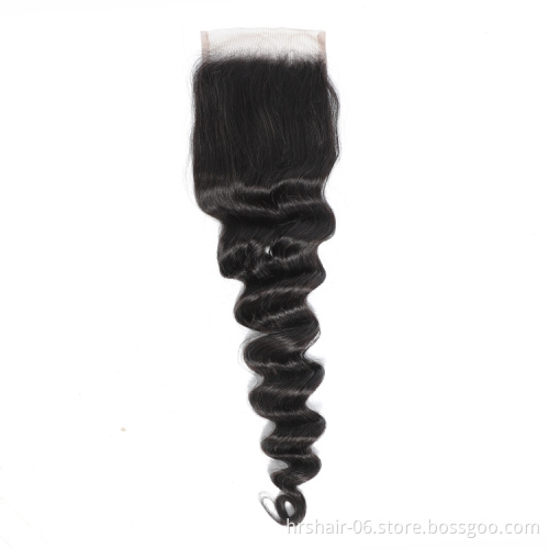 10A grade deep loose wave human hair weave bundles and closure cuticle aligned virgin hair dropshipping to Global for customers